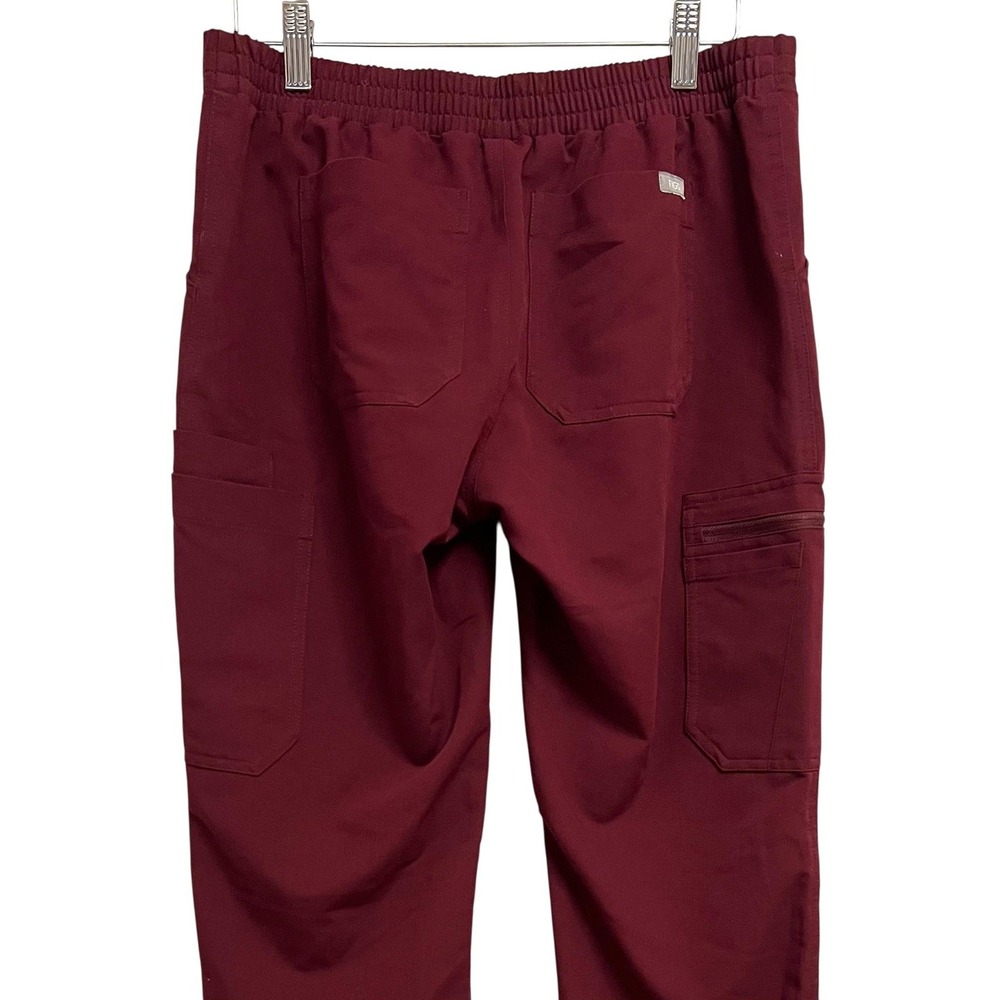FIGS Technical Scrub Pants Womens Small Maroon Cargo Pockets Straight Leg - Picture 5 of 7